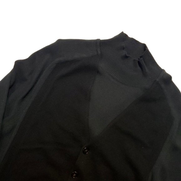Maison Margiela 2016 L/XL Pullover Knit Mockneck Sweater Cardigan - Black Italy - Picture 2 of 5